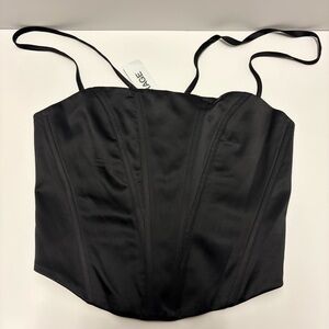 Garage Black Corset Top with Straps